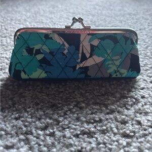Vera Bradley Blue and Green Quilted Kiss lock Case